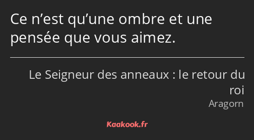 Ce n’est qu’une ombre et une pensée que vous aimez.