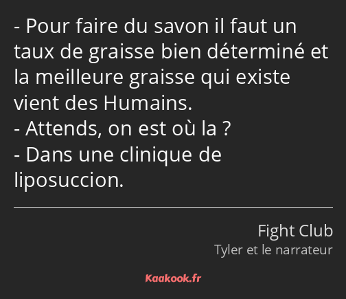 Pour faire du savon il faut un taux de graisse bien déterminé et la meilleure graisse qui existe…