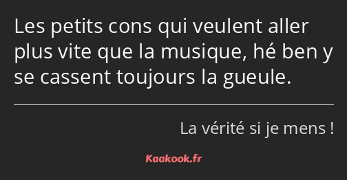 Les petits cons qui veulent aller plus vite que la musique, hé ben y se cassent toujours la gueule.