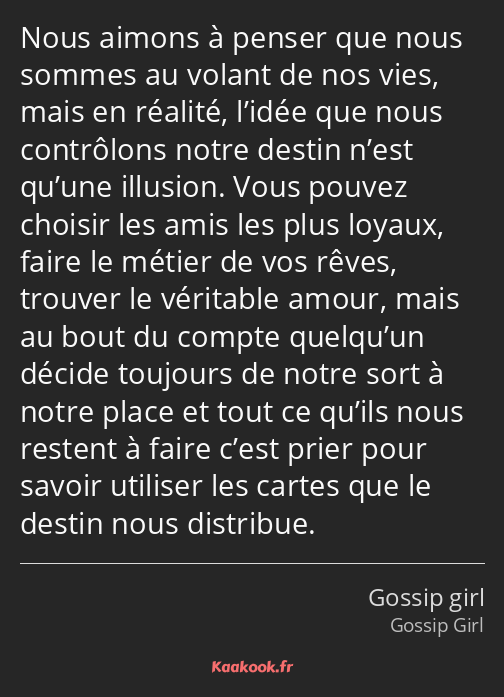 Nous aimons à penser que nous sommes au volant de nos vies, mais en réalité, l’idée que nous…