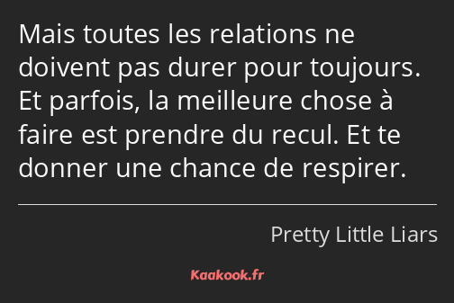 Mais toutes les relations ne doivent pas durer pour toujours. Et parfois, la meilleure chose à…