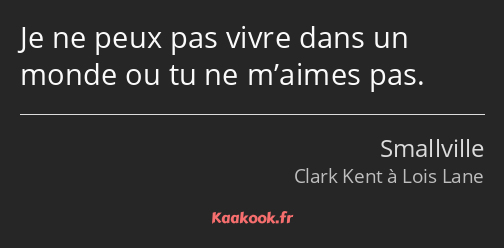Je ne peux pas vivre dans un monde ou tu ne m’aimes pas.