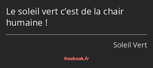 Le soleil vert c’est de la chair humaine !