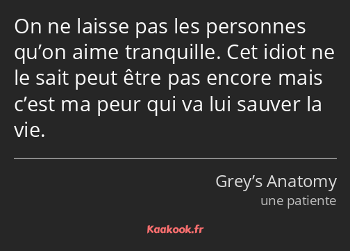 On ne laisse pas les personnes qu’on aime tranquille. Cet idiot ne le sait peut être pas encore…