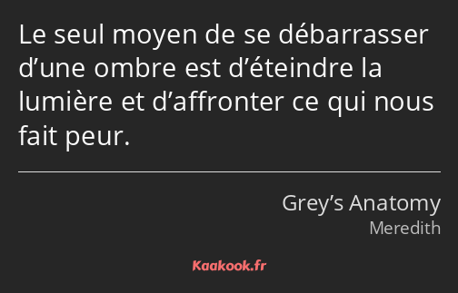 Le seul moyen de se débarrasser d’une ombre est d’éteindre la lumière et d’affronter ce qui nous…