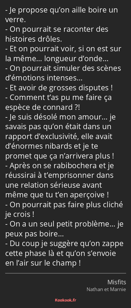 Il Me Propose D'aller Boire Un Verre