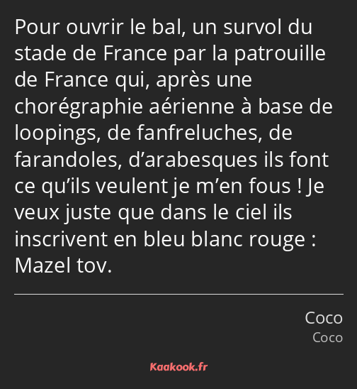 Pour ouvrir le bal, un survol du stade de France par la patrouille de France qui, après une…