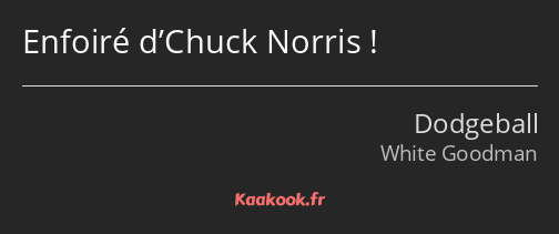 Enfoiré d’Chuck Norris !