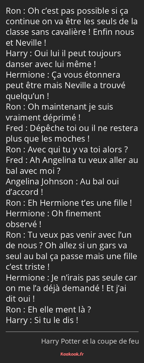 Citation « Oh c’est pas possible si ça continue on va