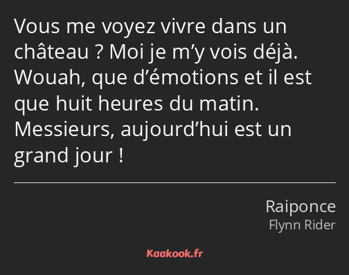 Vous me voyez vivre dans un château ? Moi je m’y vois déjà. Wouah, que d’émotions et il est que…