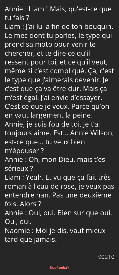 Citation « Liam ! Mais, qu’estce que tu fais ? J’ai lu… » Kaakook