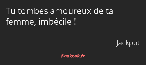 Tu tombes amoureux de ta femme, imbécile !