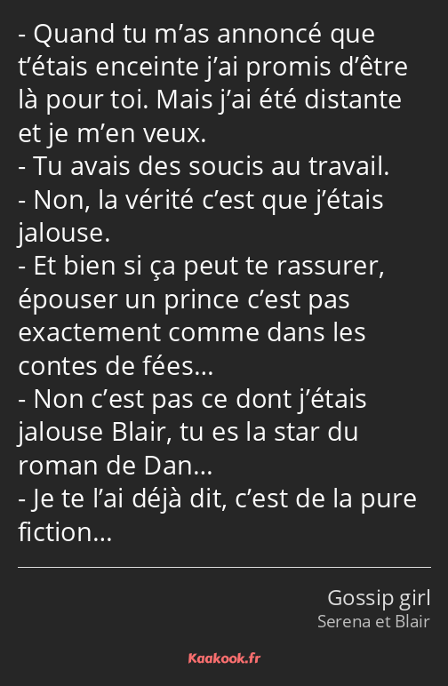 Quand tu m’as annoncé que t’étais enceinte j’ai promis d’être là pour toi. Mais j’ai été distante…