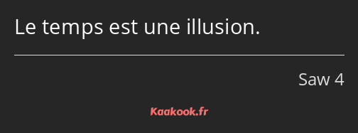 Le temps est une illusion.