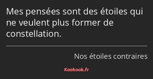 Mes pensées sont des étoiles qui ne veulent plus former de constellation.