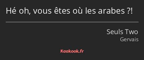 Hé oh, vous êtes où les arabes ?!