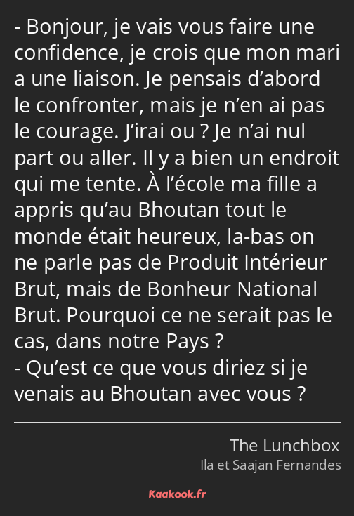 Bonjour, je vais vous faire une confidence, je crois que mon mari a une liaison. Je pensais d’abord…