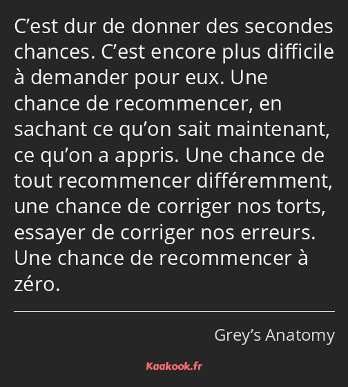 C’est dur de donner des secondes chances. C’est encore plus difficile à demander pour eux. Une…