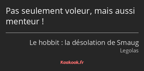 Pas seulement voleur, mais aussi menteur !