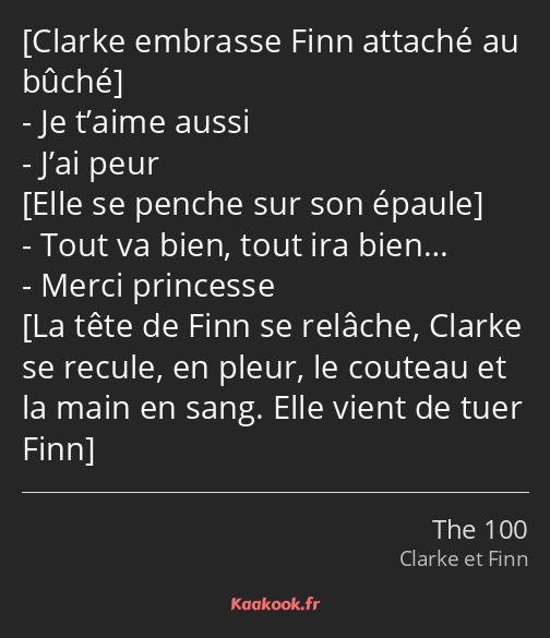  Je t’aime aussi J’ai peur Tout va bien, tout ira bien… Merci princesse 