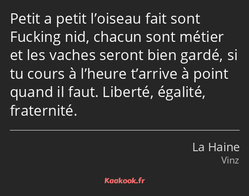 Petit a petit l’oiseau fait sont Fucking nid, chacun sont métier et les vaches seront bien gardé…