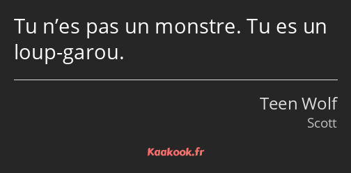 Tu n’es pas un monstre. Tu es un loup-garou.