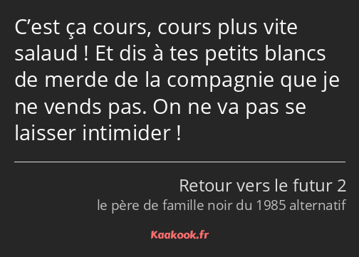 C’est ça cours, cours plus vite salaud ! Et dis à tes petits blancs de merde de la compagnie que je…