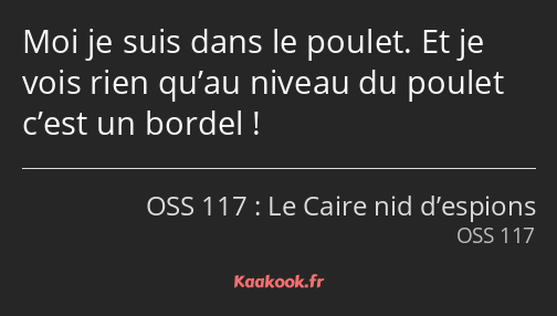 Moi je suis dans le poulet. Et je vois rien qu’au niveau du poulet c’est un bordel !