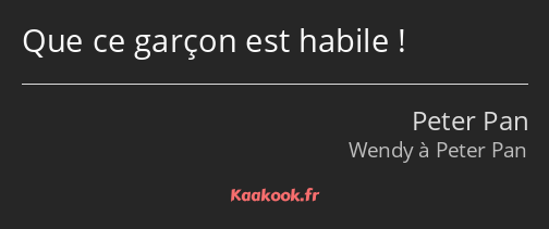 Que ce garçon est habile !