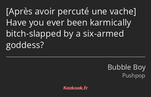  Have you ever been karmically bitch-slapped by a six-armed goddess?