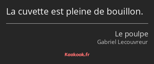 La cuvette est pleine de bouillon.