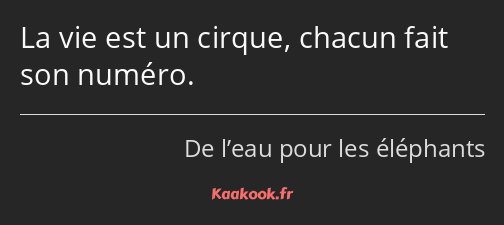 La vie est un cirque, chacun fait son numéro.