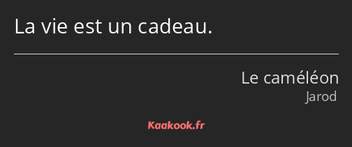 La vie est un cadeau.