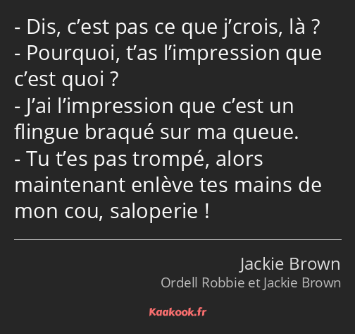 Dis, c’est pas ce que j’crois, là ? Pourquoi, t’as l’impression que c’est quoi ? J’ai l’impression…