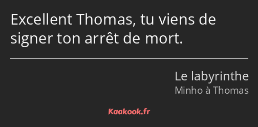 Excellent Thomas, tu viens de signer ton arrêt de mort.