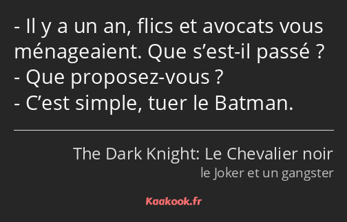 Il y a un an, flics et avocats vous ménageaient. Que s’est-il passé ? Que proposez-vous ? C’est…