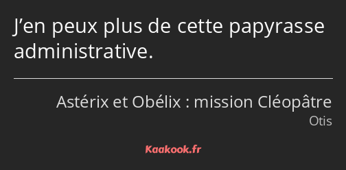 J’en peux plus de cette papyrasse administrative.