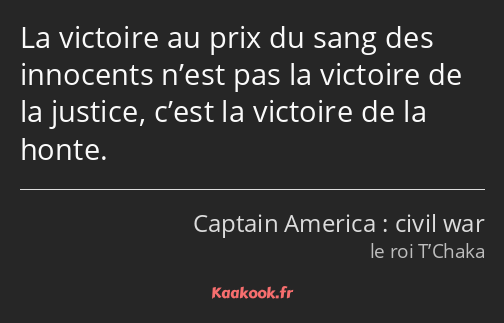 La victoire au prix du sang des innocents n’est pas la victoire de la justice, c’est la victoire de…