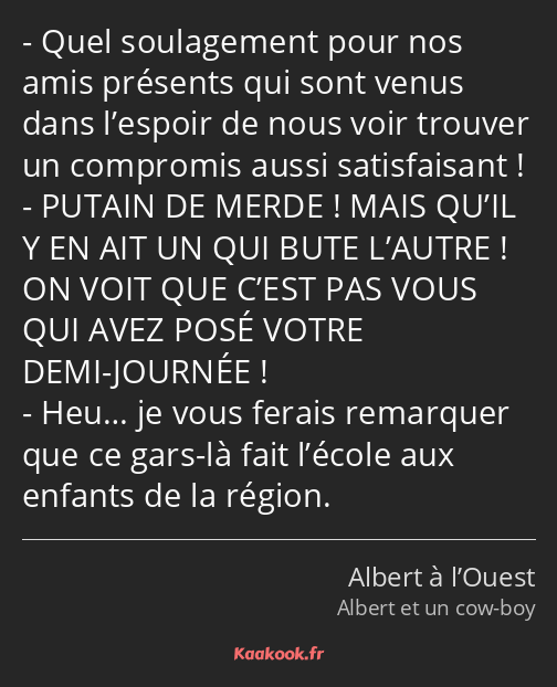 Quel soulagement pour nos amis présents qui sont venus dans l’espoir de nous voir trouver un…