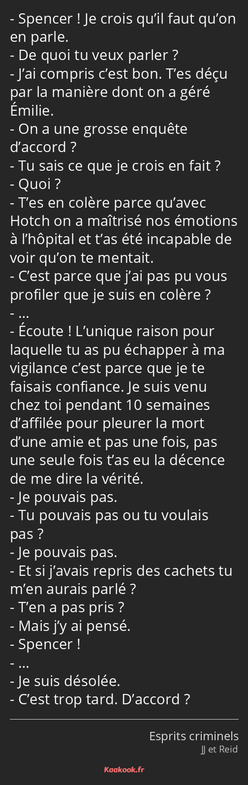 Citation Spencer Je Crois Qu Il Faut Qu On En Parle Kaakook