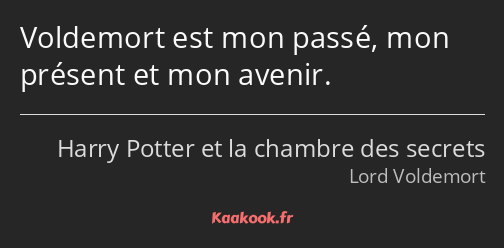 Voldemort est mon passé, mon présent et mon avenir.