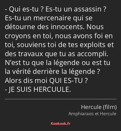 Qui es-tu ? Es-tu un assassin ? Es-tu un mercenaire qui se détourne des innocents. Nous croyons en…