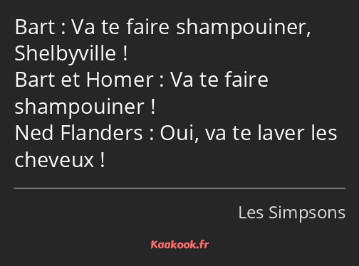 Va te faire shampouiner, Shelbyville ! Va te faire shampouiner ! Oui, va te laver les cheveux !