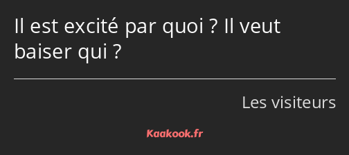 Il est excité par quoi ? Il veut baiser qui ?