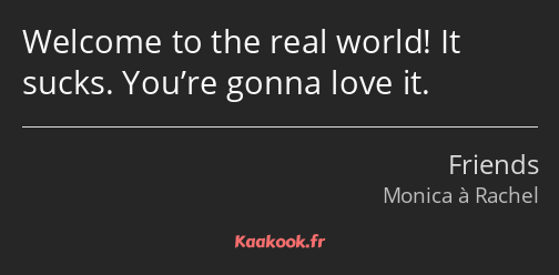 Welcome to the real world! It sucks. You’re gonna love it.