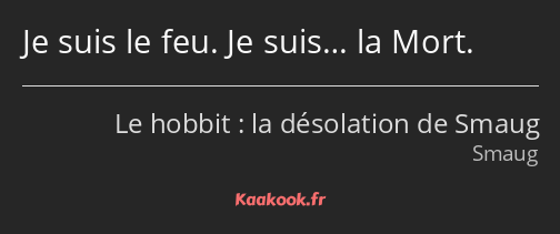 Je suis le feu. Je suis… la Mort.