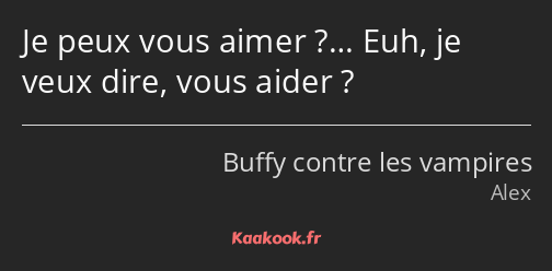 Je peux vous aimer ?… Euh, je veux dire, vous aider ?