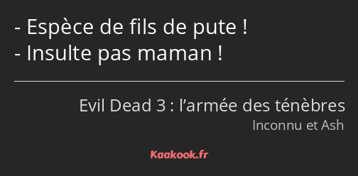 Espèce de fils de pute ! Insulte pas maman !