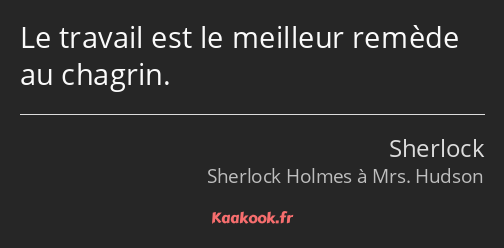 Le travail est le meilleur remède au chagrin.