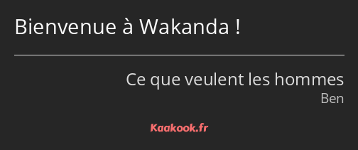 Bienvenue à Wakanda !